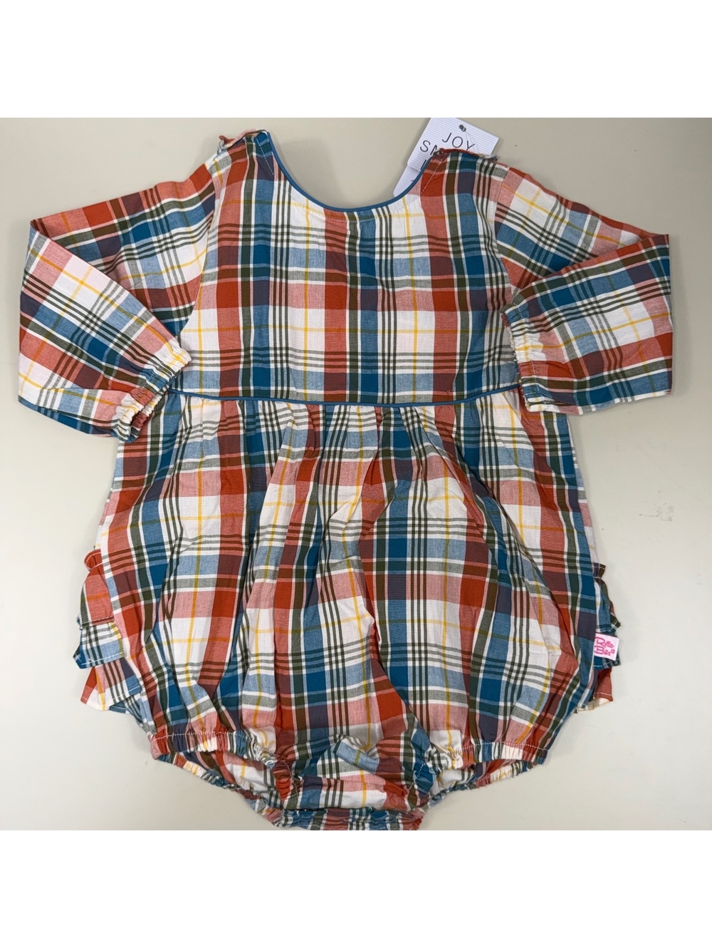 RuffleButts Miller Plaid V-Back Bubble Romper 18-24M NWT